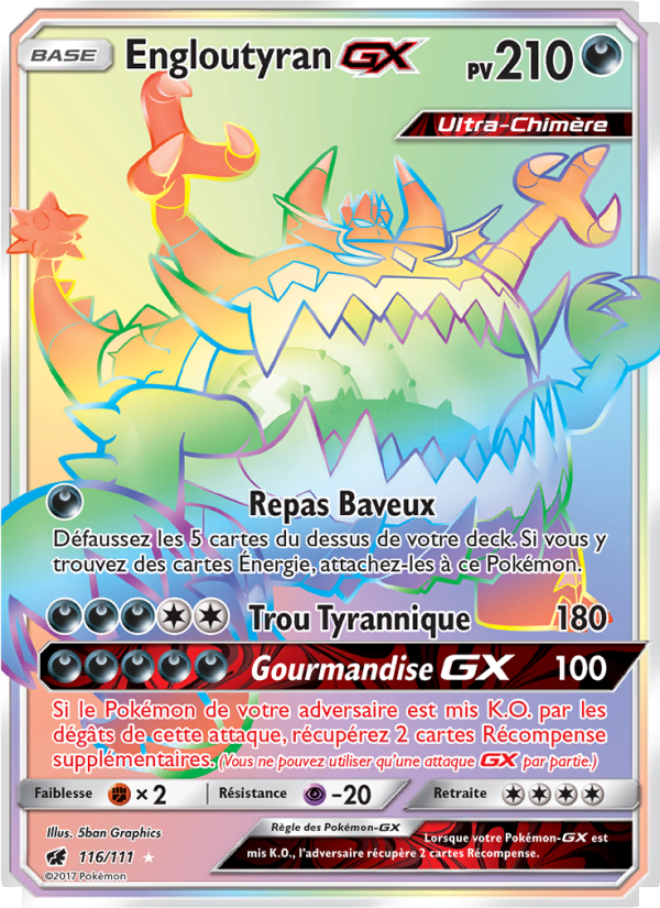 Engloutyran GX 116 — Invasion Carmin (French Pokémon TCG card)
