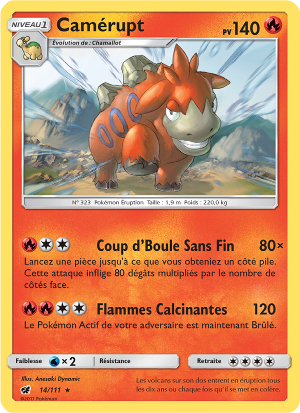Camérupt 14 — Invasion Carmin (French Pokémon TCG card)