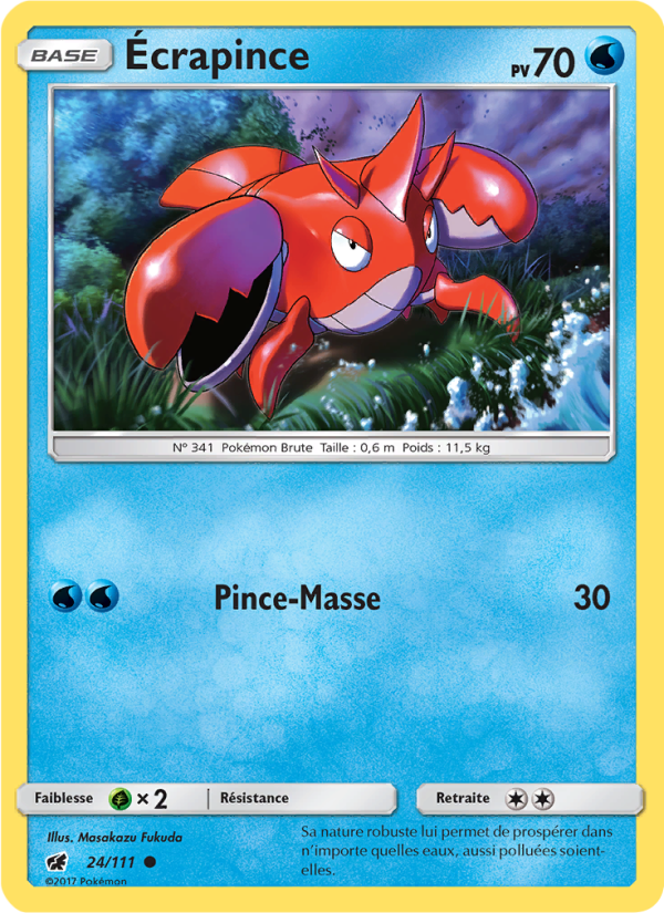 Écrapince 24 — Invasion Carmin (French Pokémon TCG card)