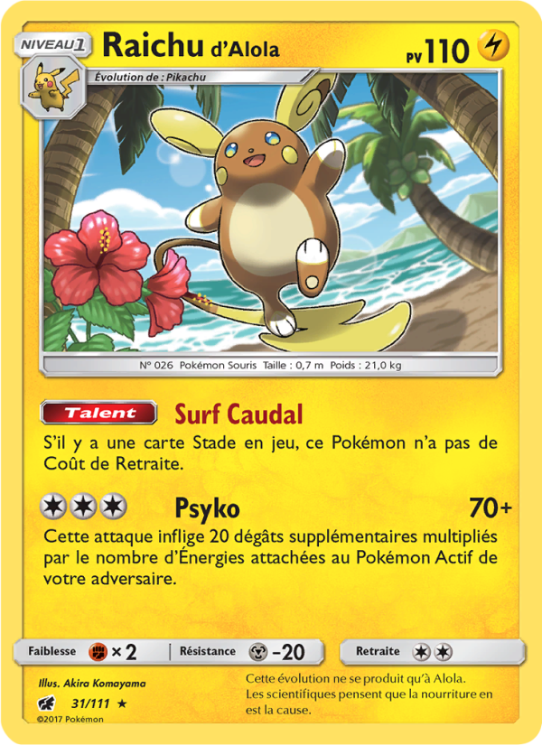 Raichu d’Alola 31 — Invasion Carmin (French Pokémon TCG card)