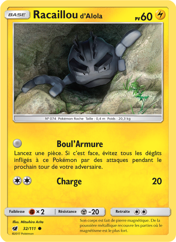 Racaillou d’Alola 32 — Invasion Carmin (French Pokémon TCG card)
