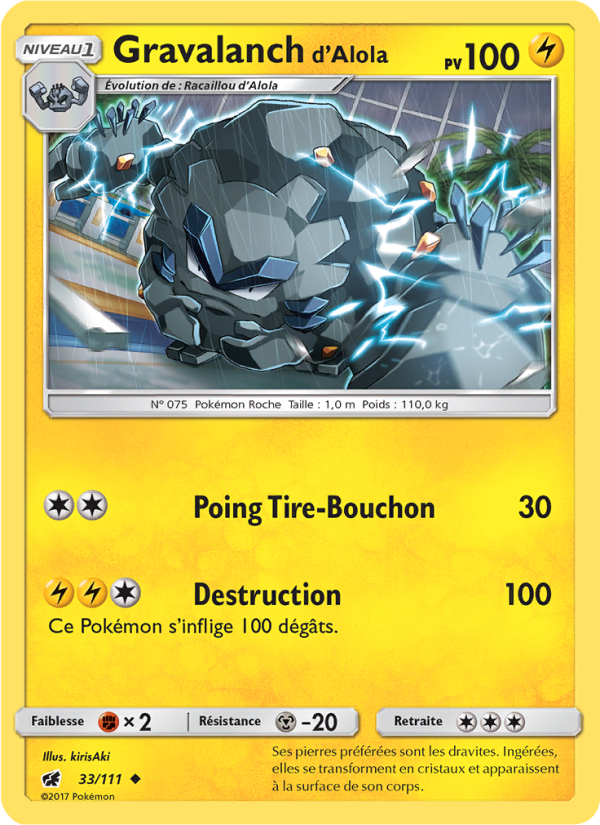 Gravalanch d’Alola 33 — Invasion Carmin (French Pokémon TCG card)