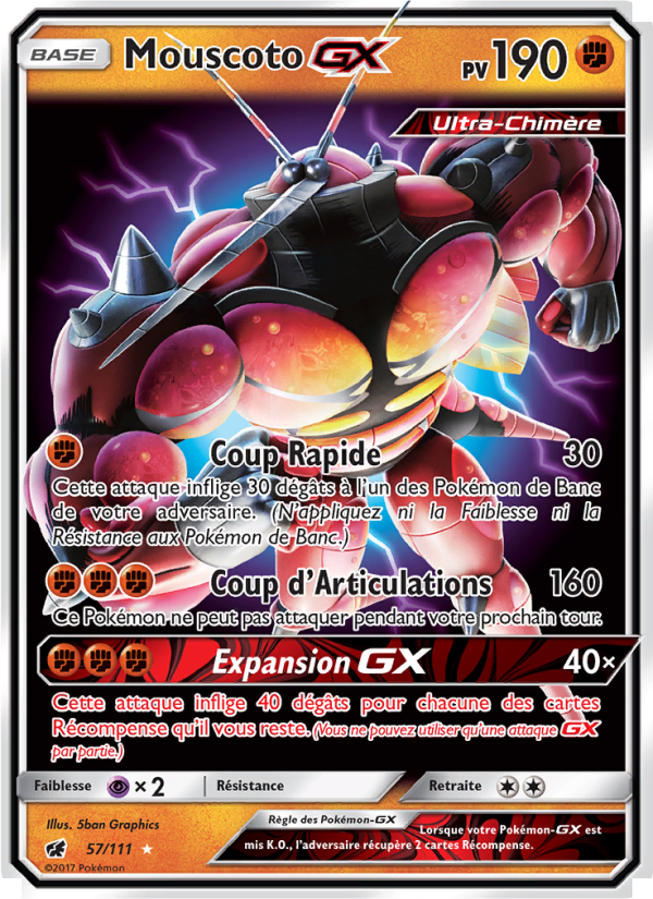 Mouscoto GX 57 — Invasion Carmin (French Pokémon TCG card)