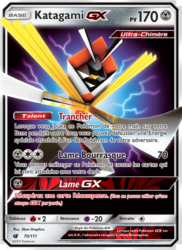 Katagami GX 70 — Invasion Carmin (French Pokémon TCG card)