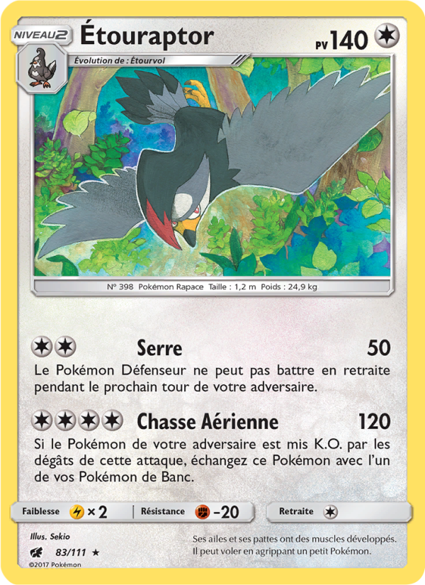Étouraptor 83 — Invasion Carmin (French Pokémon TCG card)