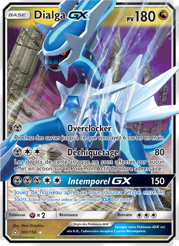Dialga GX 100 — Ultra-Prisme (French Pokémon TCG card)