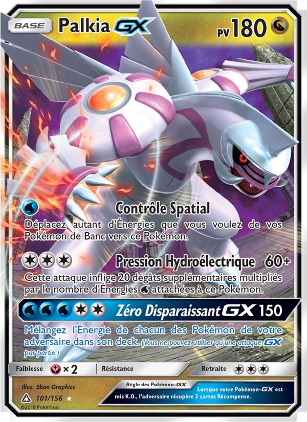 Palkia GX 101 — Ultra-Prisme (French Pokémon TCG card)