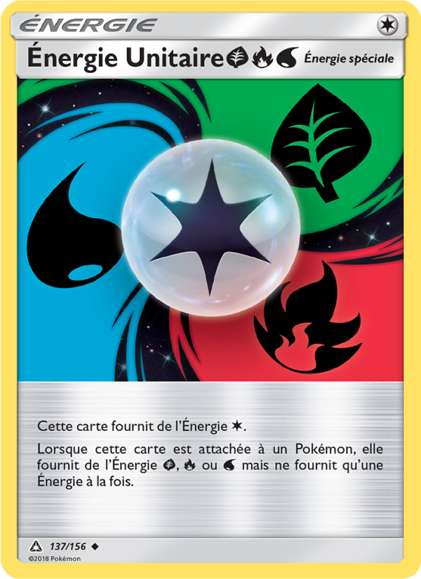 Énergie Unitaire GrassFireWater 137 — Ultra-Prisme (French Pokémon TCG card)