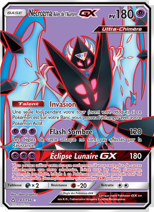 Necrozma Ailes de l’Aurore GX 143 — Ultra-Prisme (French Pokémon TCG card)