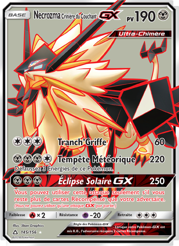 Necrozma Crinière du Couchant GX 145 — Ultra-Prisme (French Pokémon TCG card)