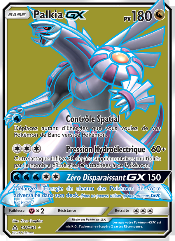 Palkia GX 147 — Ultra-Prisme (French Pokémon TCG card)