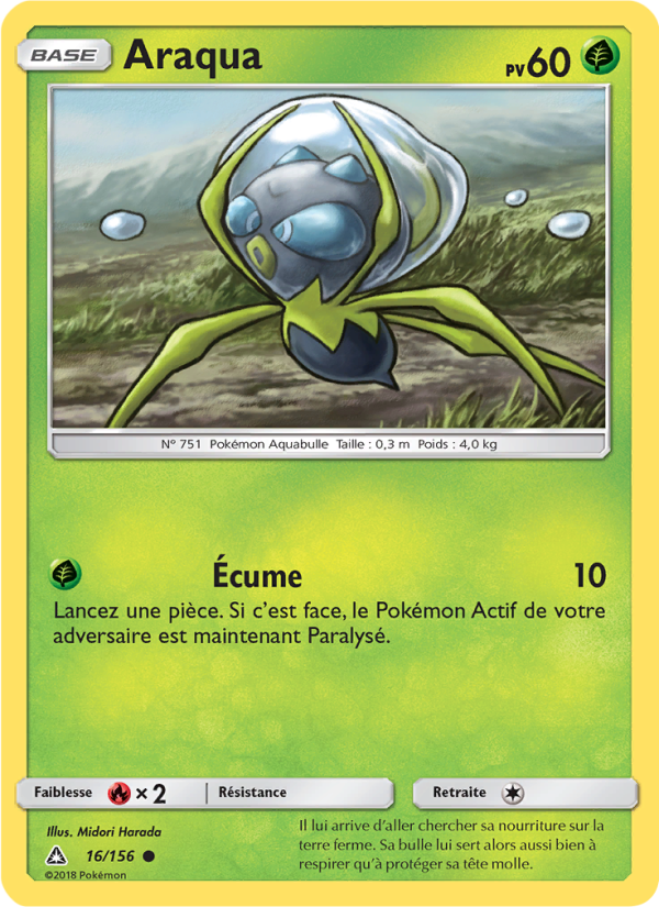 Araqua 16 — Ultra-Prisme (French Pokémon TCG card)