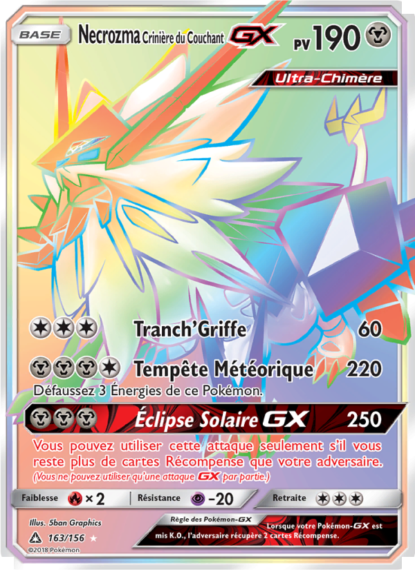Necrozma Crinière du Couchant GX 163 — Ultra-Prisme (French Pokémon TCG card)