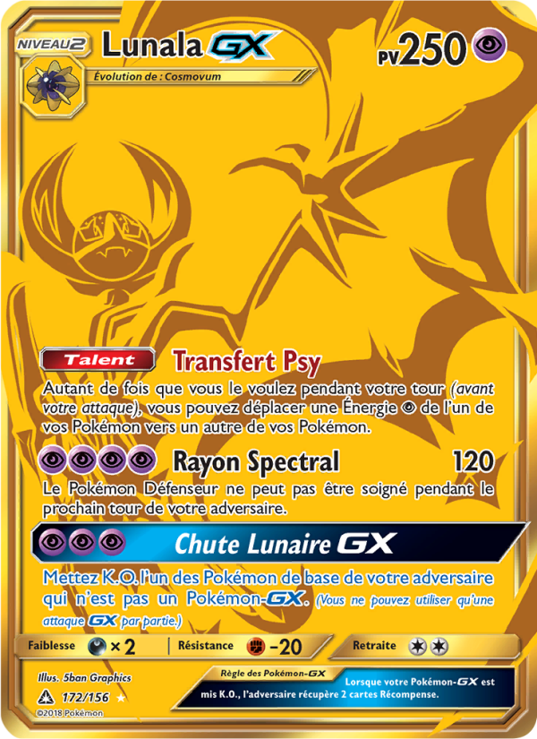 Lunala GX 172 — Ultra-Prisme (French Pokémon TCG card)