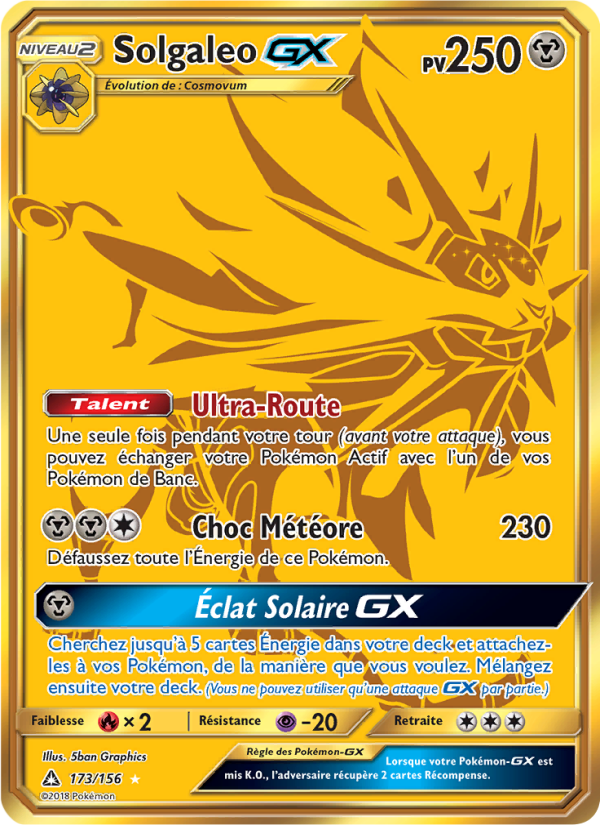 Solgaleo GX 173 — Ultra-Prisme (French Pokémon TCG card)