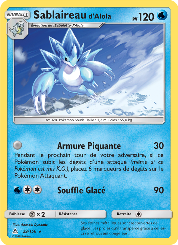 Sablaireau d’Alola 29 — Ultra-Prisme (French Pokémon TCG card)