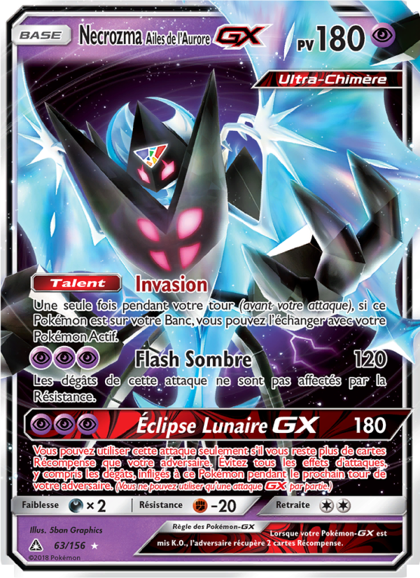 Necrozma Ailes de l’Aurore GX 63 — Ultra-Prisme (French Pokémon TCG card)