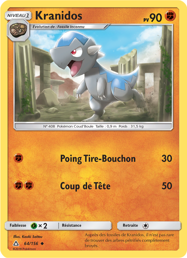 Kranidos 64 — Ultra-Prisme (French Pokémon TCG card)