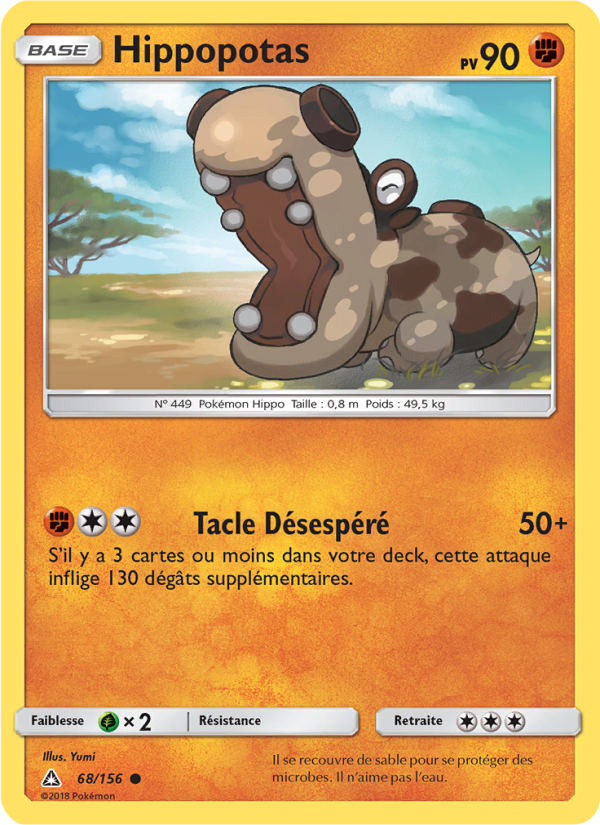 Hippopotas 68 — Ultra-Prisme (French Pokémon TCG card)