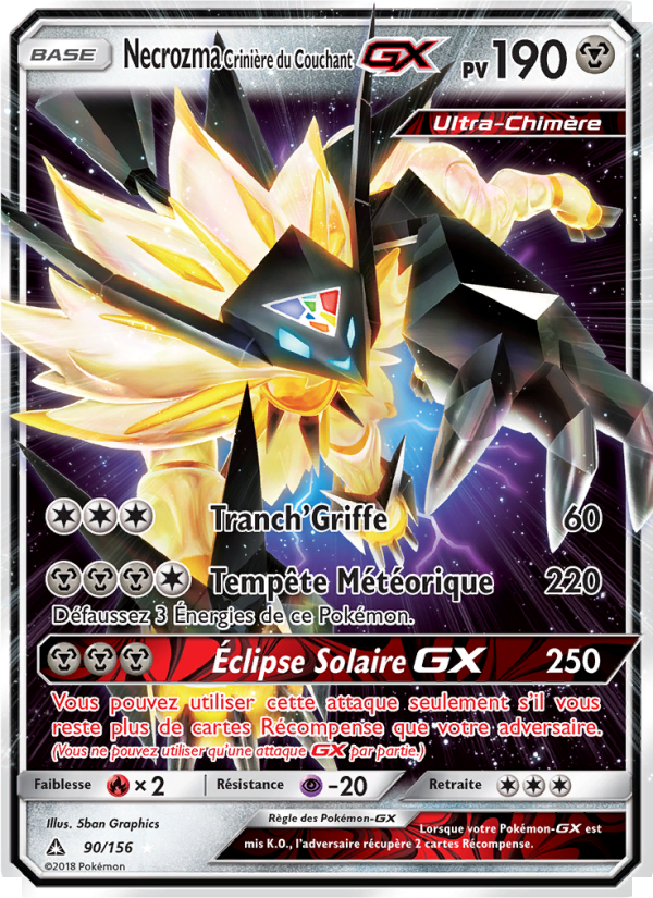 Necrozma Crinière du Couchant GX 90 — Ultra-Prisme (French Pokémon TCG card)