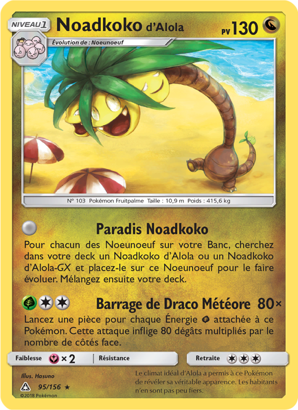 Noadkoko d’Alola 95 — Ultra-Prisme (French Pokémon TCG card)