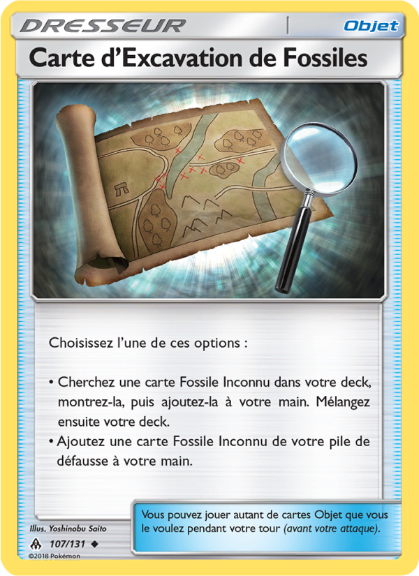 Carte d’Excavation de Fossiles 107 — Lumière Interdite (French Pokémon TCG card)