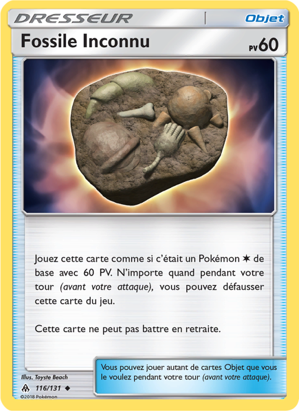 Fossile Inconnu 116 — Lumière Interdite (French Pokémon TCG card)