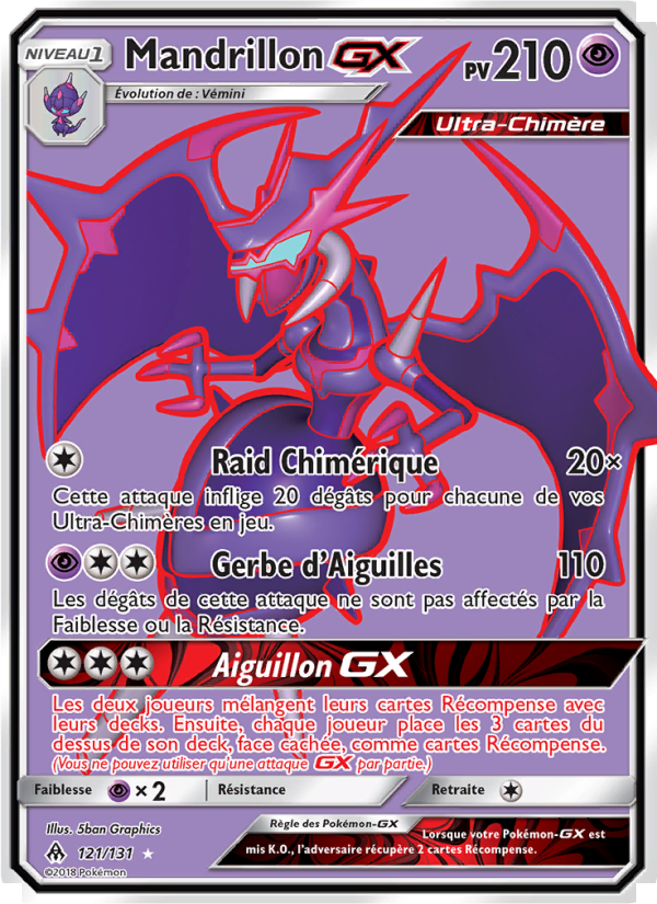 Mandrillon GX 121 — Lumière Interdite (French Pokémon TCG card)