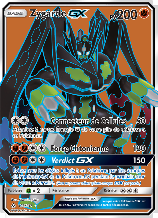 Zygarde GX 123 — Lumière Interdite (French Pokémon TCG card)