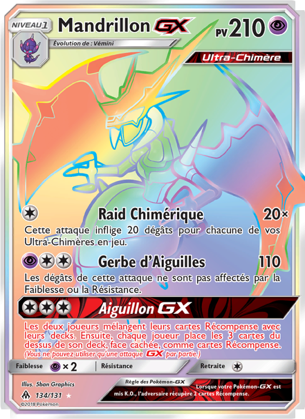 Mandrillon GX 134 — Lumière Interdite (French Pokémon TCG card)