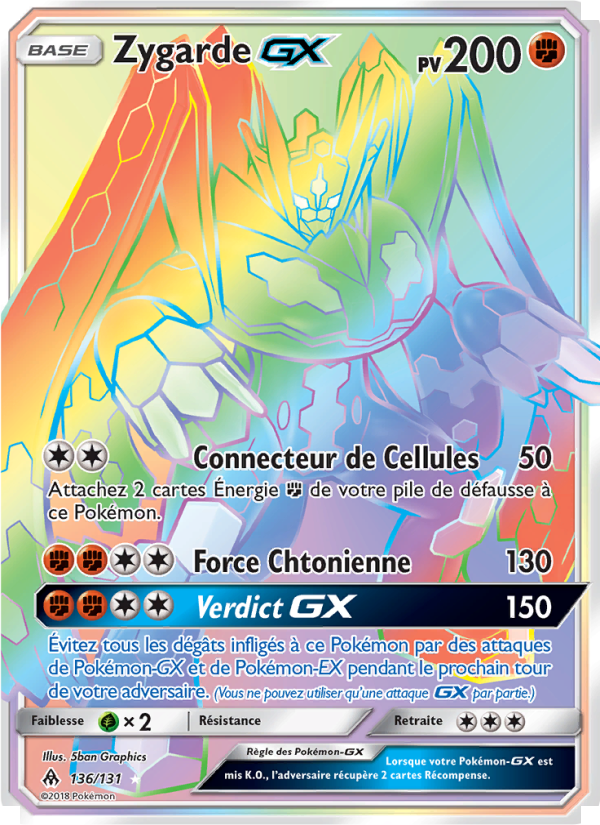 Zygarde GX 136 — Lumière Interdite (French Pokémon TCG card)
