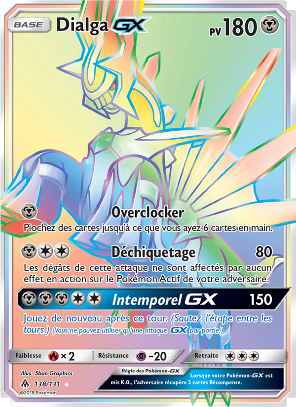 Dialga GX 138 — Lumière Interdite (French Pokémon TCG card)