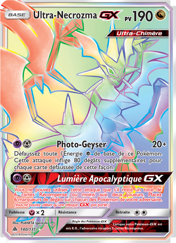 Ultra-Necrozma GX 140 — Lumière Interdite (French Pokémon TCG card)