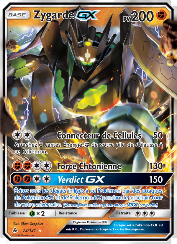 Zygarde GX 73 — Lumière Interdite (French Pokémon TCG card)