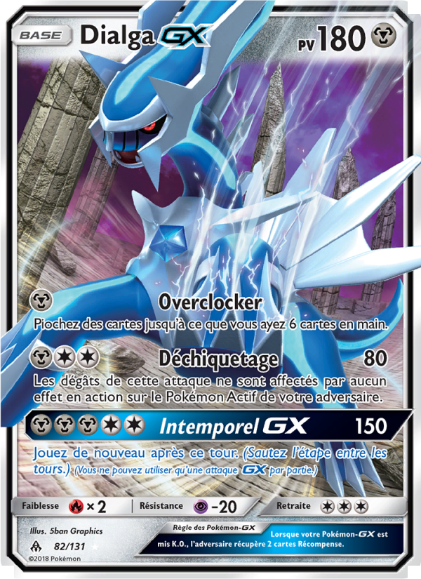 Dialga GX 82 — Lumière Interdite (French Pokémon TCG card)
