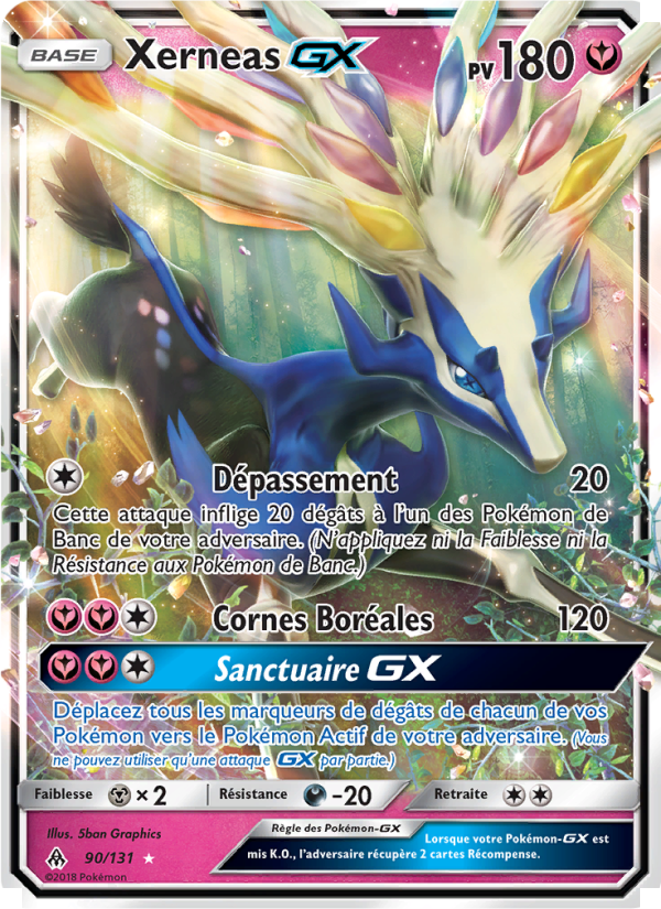 Xerneas GX 90 — Lumière Interdite (French Pokémon TCG card)