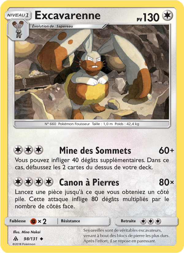 Excavarenne 98 — Lumière Interdite (French Pokémon TCG card)