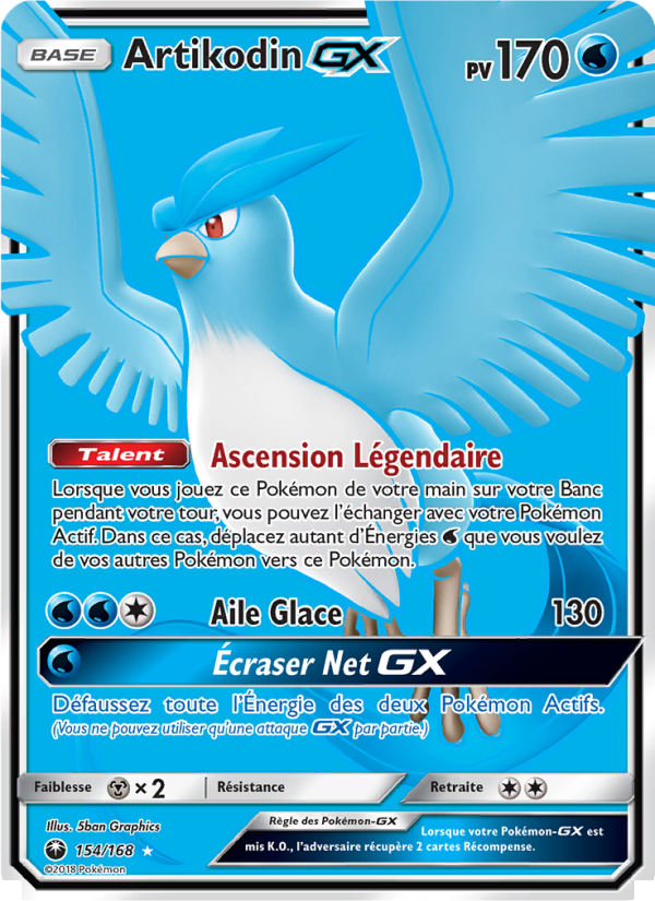 Artikodin GX 154 — Tempête Céleste (French Pokémon TCG card)