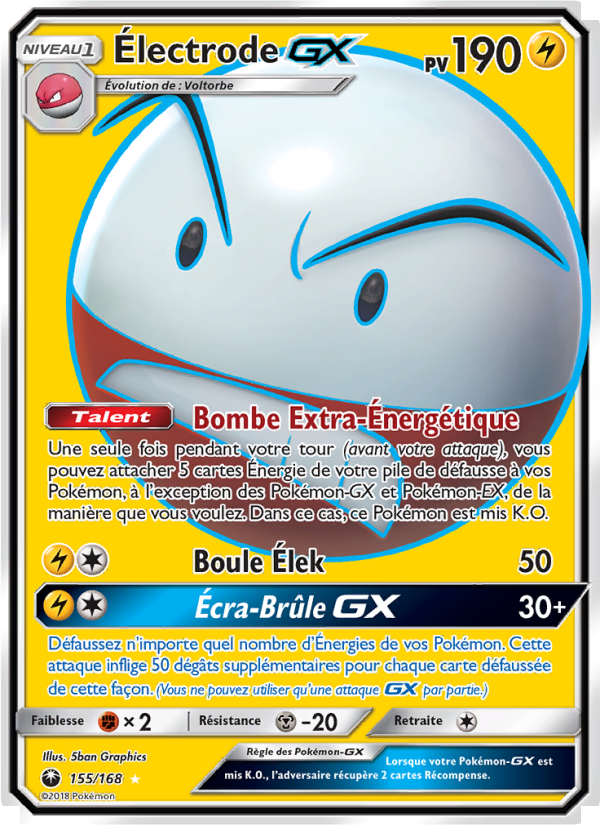 Électrode GX 155 — Tempête Céleste (French Pokémon TCG card)