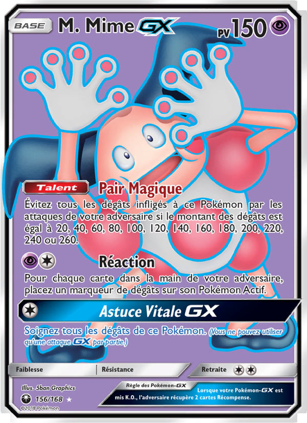 M. Mime GX 156 — Tempête Céleste (French Pokémon TCG card)
