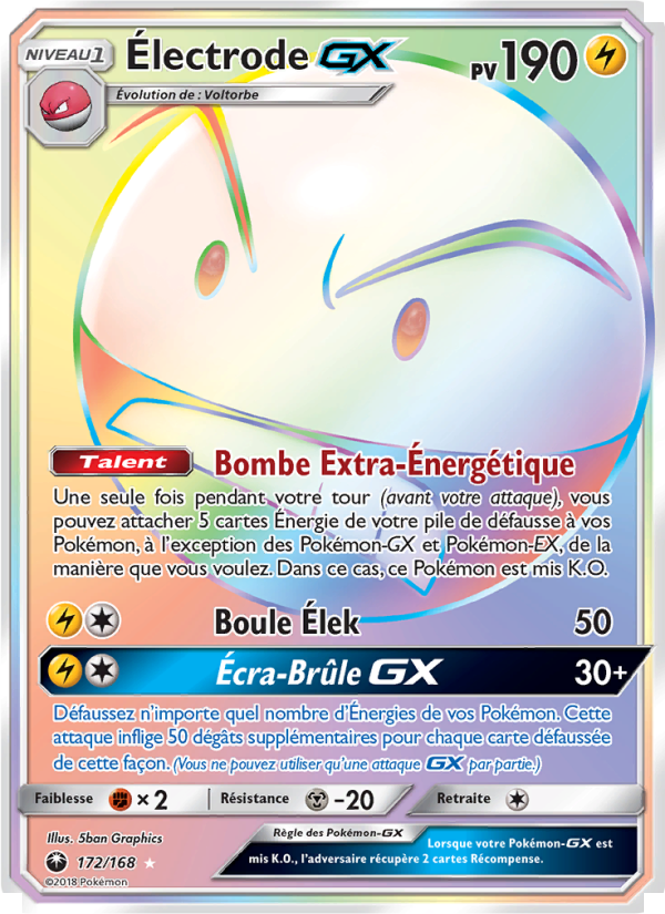 Électrode GX 172 — Tempête Céleste (French Pokémon TCG card)