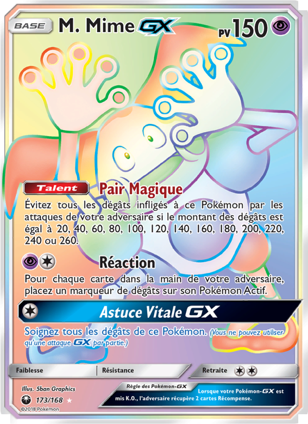 M. Mime GX 173 — Tempête Céleste (French Pokémon TCG card)
