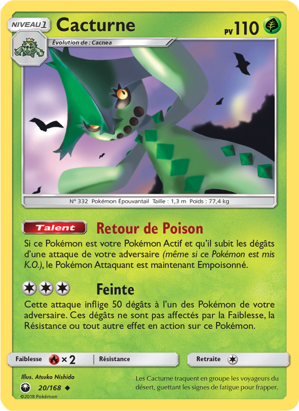 Cacturne 20 — Tempête Céleste (French Pokémon TCG card)