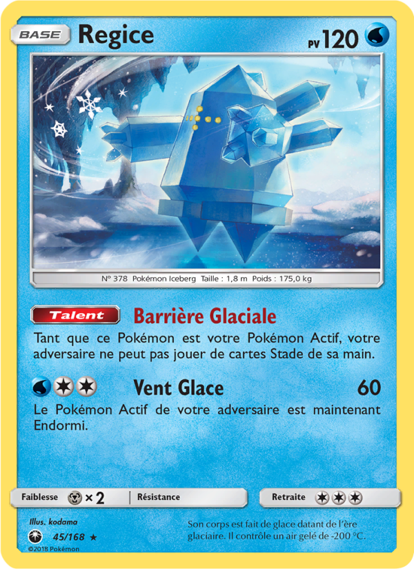 Regice 45 — Tempête Céleste (French Pokémon TCG card)