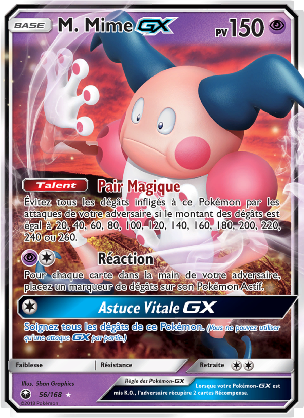 M. Mime GX 56 — Tempête Céleste (French Pokémon TCG card)