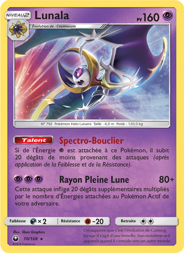 Lunala 70 — Tempête Céleste (French Pokémon TCG card)