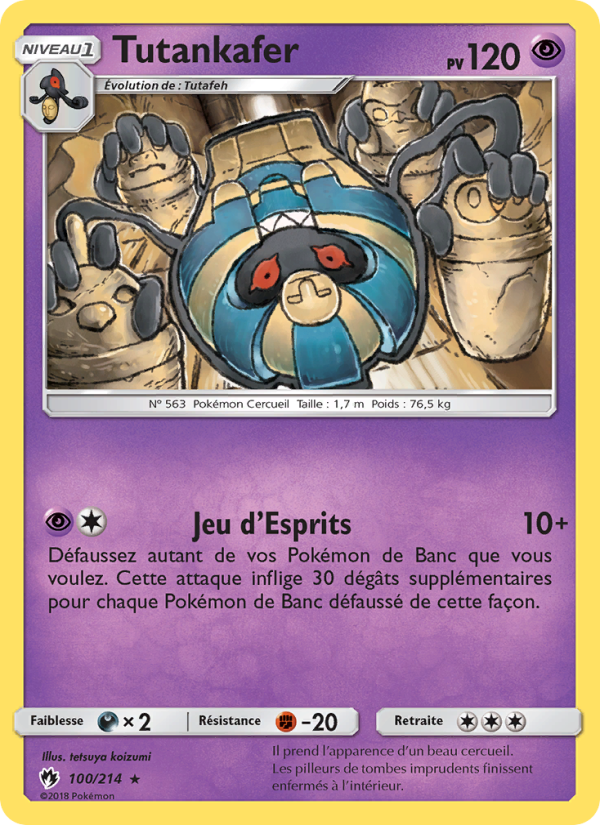 Tutankafer 100 — Tonnerre Perdu (French Pokémon TCG card)