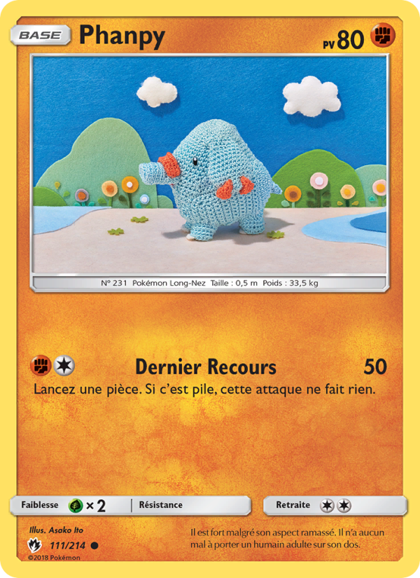 Phanpy 111 — Tonnerre Perdu (French Pokémon TCG card)