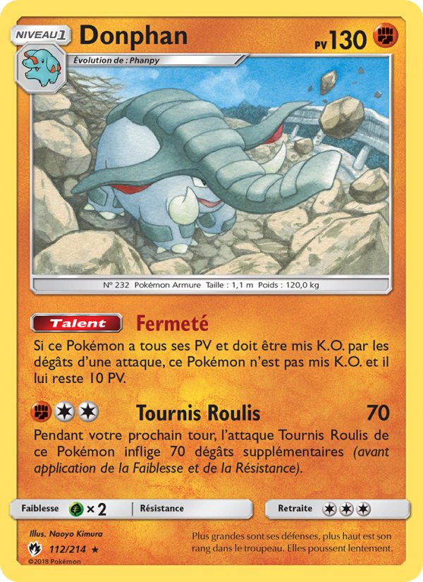 Donphan 112 — Tonnerre Perdu (French Pokémon TCG card)