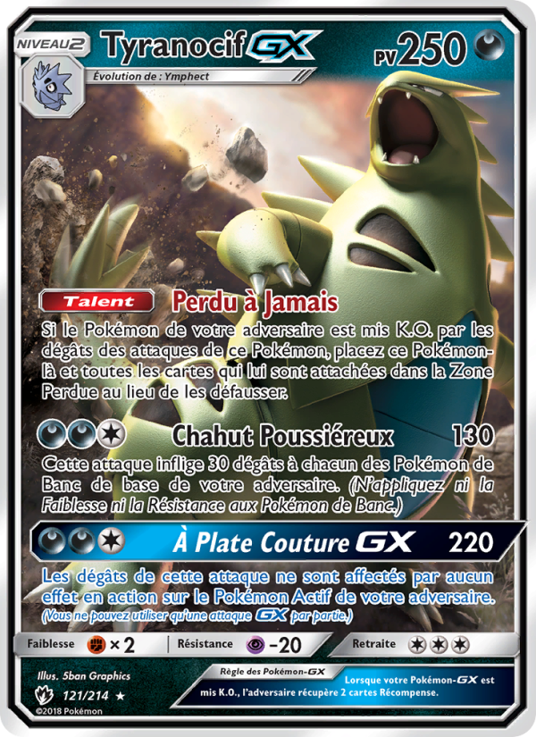 Tyranocif GX 121 — Tonnerre Perdu (French Pokémon TCG card)